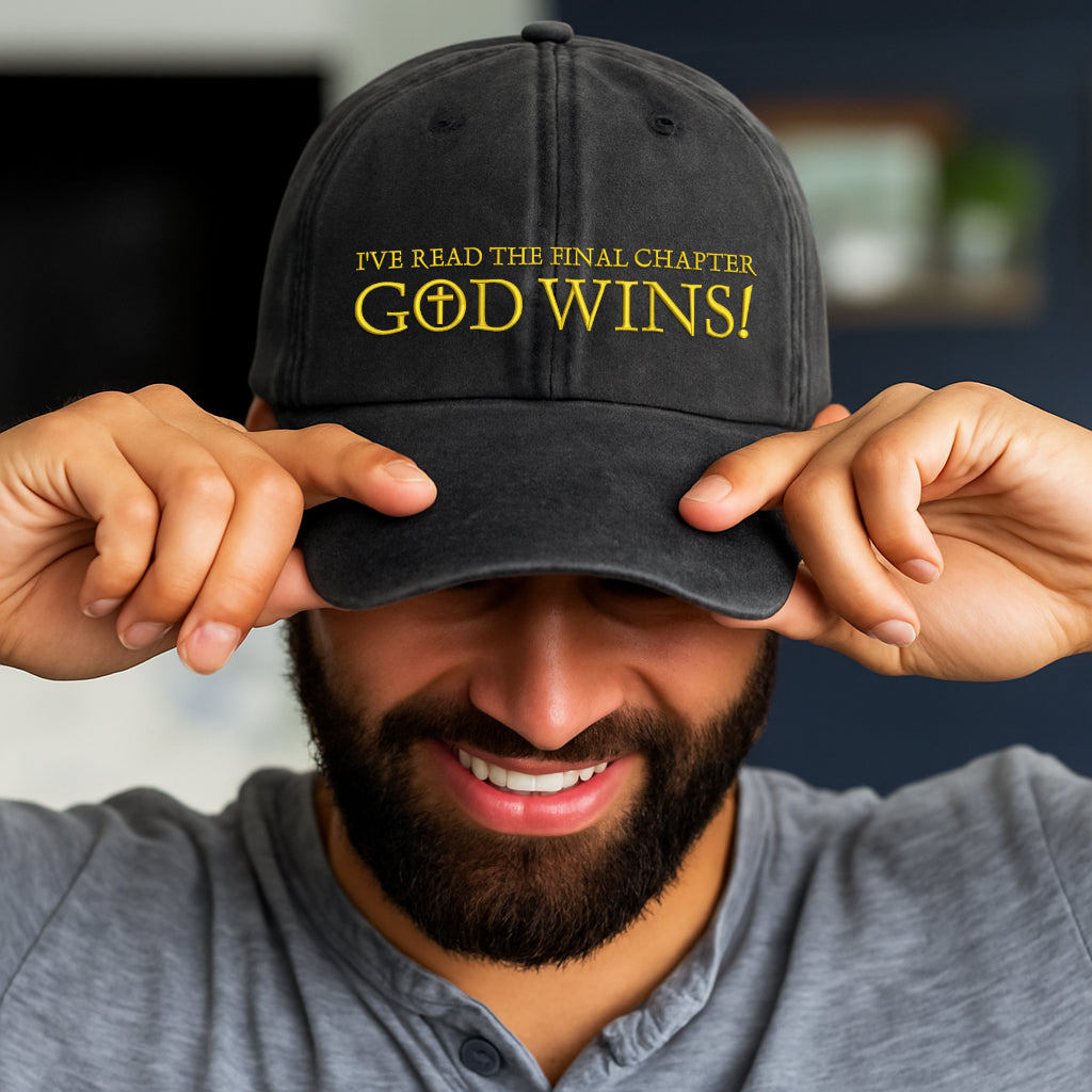 God Wins Embroidered Cap 1750927140859.jpg