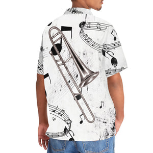Trombone Black and White Hawaiian Shirt Trombone Hawaiian Shirt