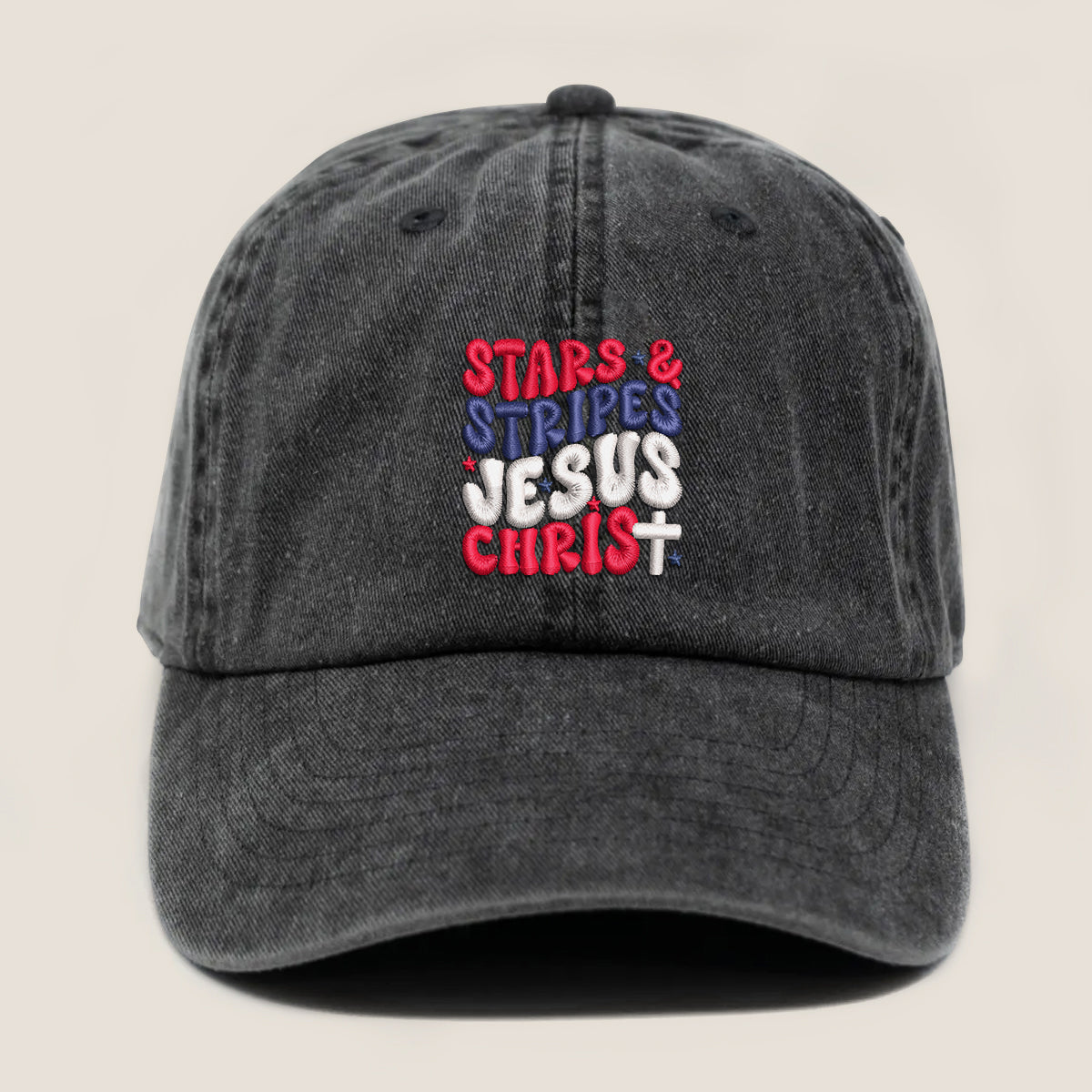 Stars  Stripes And Jesus Christ Embroidered Cap 1751432030796.jpg