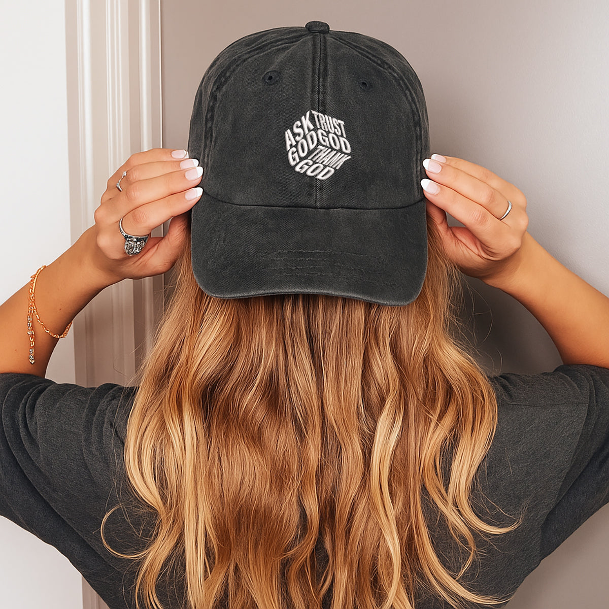Ask God Trust God Thank God Embroidered Cap 1751432184666.jpg