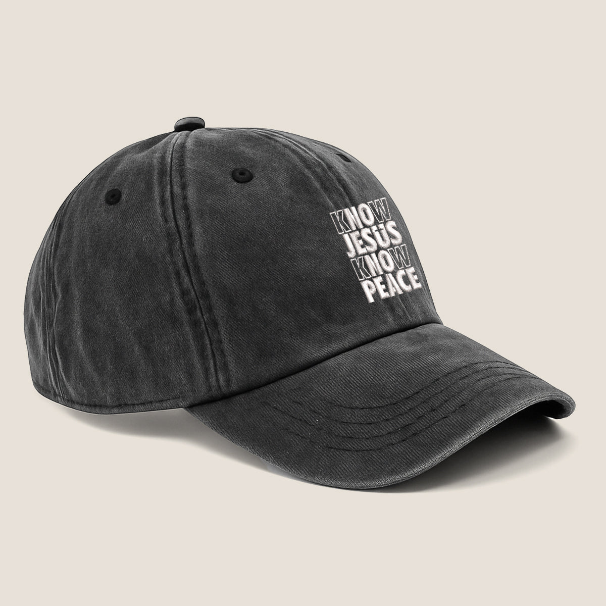 Know Jesus Know Peace Embroidered Cap 1751432229087.jpg