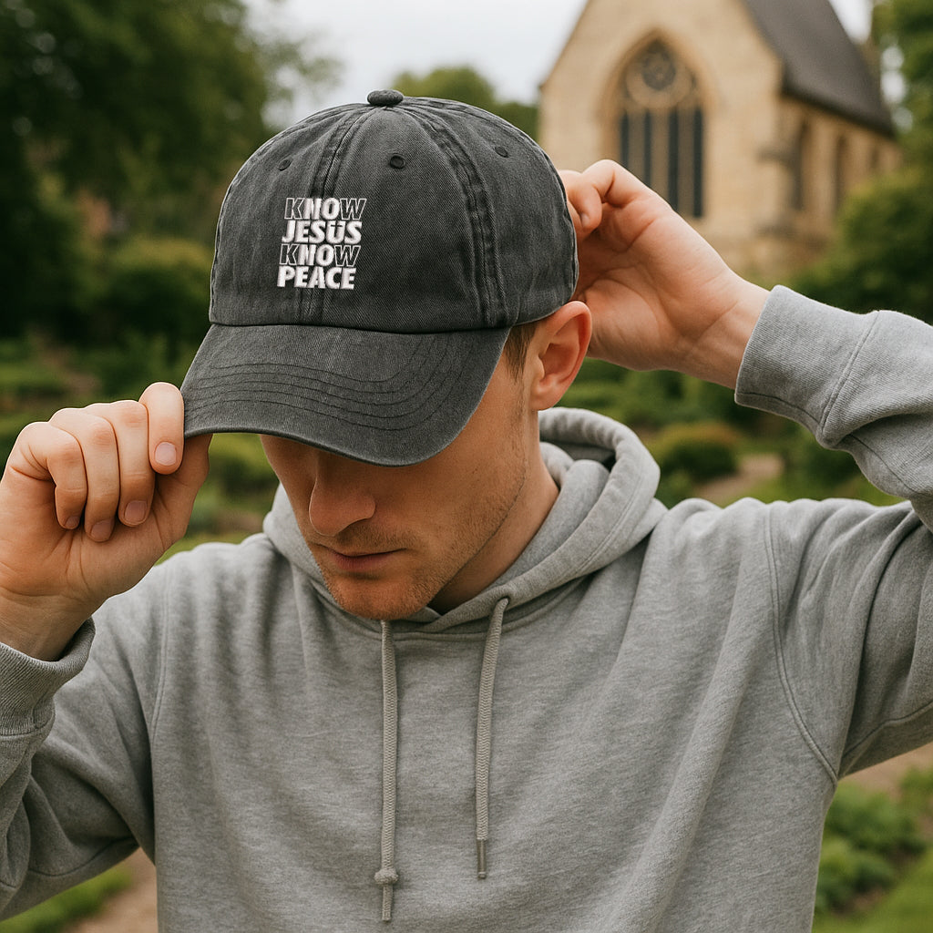 Know Jesus Know Peace Embroidered Cap 1751432229647.jpg