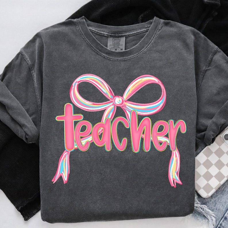 Teacher Coquette Shirt Girly Teacher Shirt Preppy Back To School T Shirt Teacher Life Shirt Pink Teacher Bow Shirt Retro Teach Shirt 1751507561912.jpg