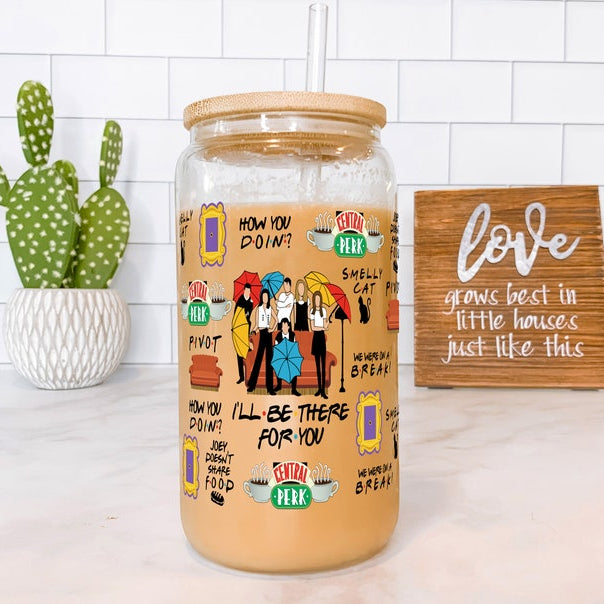 Friend Glass Can Cup With Lid And Straw Friend Gifts Friendglass Can Cup Fan Gift Iced Coffee Glass Cup 1751874801175.jpg