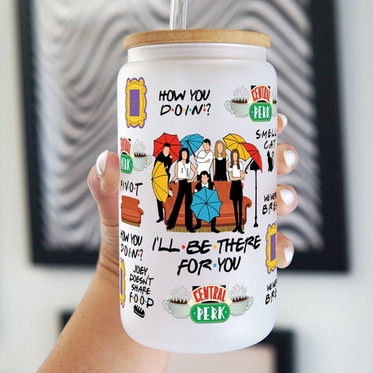 Friend Glass Can Cup With Lid And Straw Friend Gifts Friendglass Can Cup Fan Gift Iced Coffee Glass Cup 1751874801219.jpg