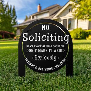 No Soliciting Yard Sign Metal House Sign No Soliciting Sign For Home Decor Funny Metal Yard Stake Outdoor Decoration Housewarming Gifts 1752290874629.jpg