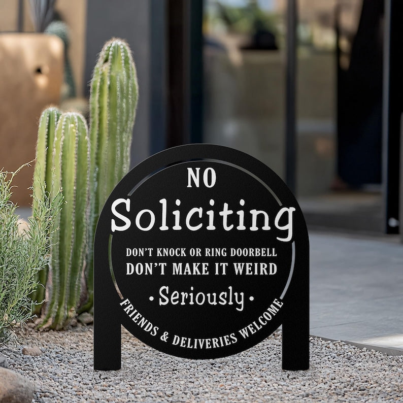 No Soliciting Yard Sign Metal House Sign No Soliciting Sign For Home Decor Funny Metal Yard Stake Outdoor Decoration Housewarming Gifts 1752290874716.jpg
