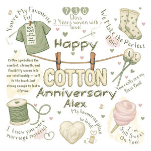 Cotton 2nd Anniversary Card Personalised Funny Wedding Card For Husband Or Wife  2 Years Married Gift  Cute Couple Design 1752655964682.jpg