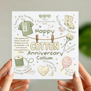 Cotton 2nd Anniversary Card Personalised Funny Wedding Card For Husband Or Wife  2 Years Married Gift  Cute Couple Design 1752655964695.jpg