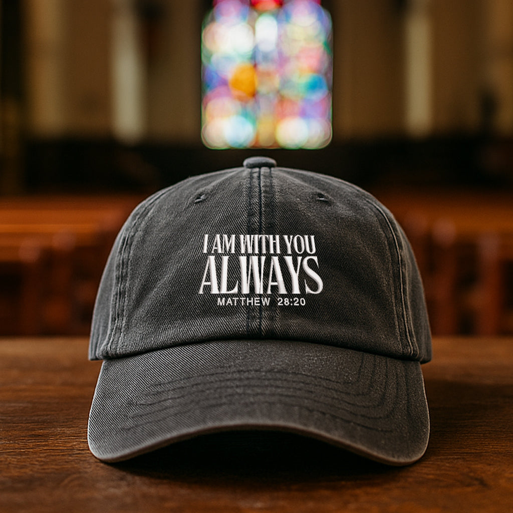 I Am With You Always Embroidered Cap 1752737234327.jpg