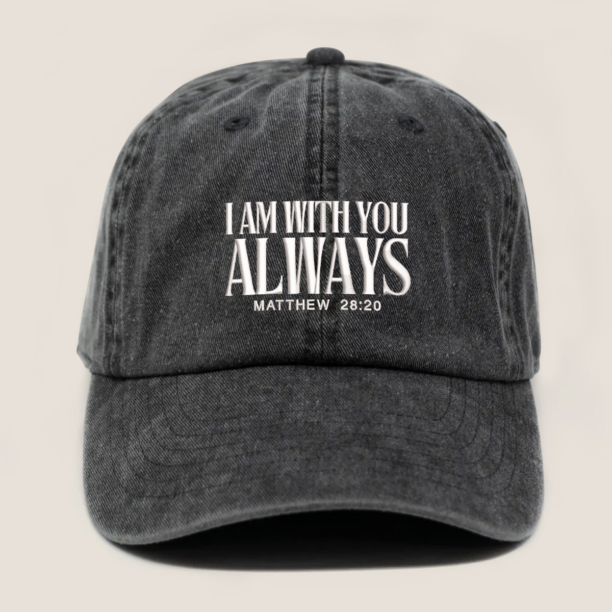 I Am With You Always Embroidered Cap 1752737234473.jpg