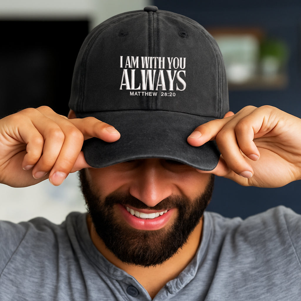 I Am With You Always Embroidered Cap 1752737234765.jpg