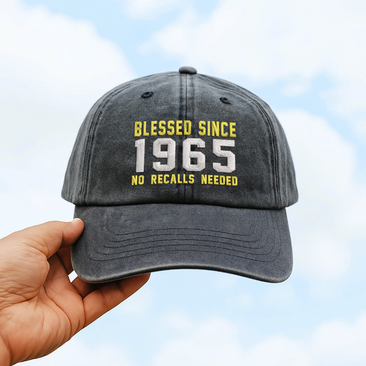 Blessed Since 1955 No Recalls Needed Embroidered Cap 1752737480319.jpg