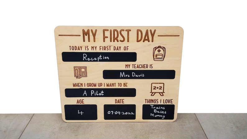 First Day Of School Photo Prop Board Personalised Starting School Sign Back To School Sign Chalkboard Nursery Preschool Keepsake 1753082909340.jpg