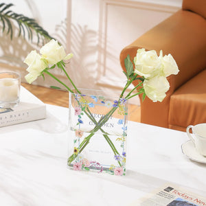 Book Vase Acrylic Book Vase For Flowers Book Flower Vase Clear Book Shaped Vase A Book About Flowers Vase Modern Decorative Vase For Home Office Bedroom Living Room Dining Table 1754534403568.jpg
