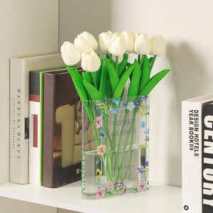 Book Vase Acrylic Book Vase For Flowers Book Flower Vase Clear Book Shaped Vase A Book About Flowers Vase Modern Decorative Vase For Home Office Bedroom Living Room Dining Table 1754534403575.jpg
