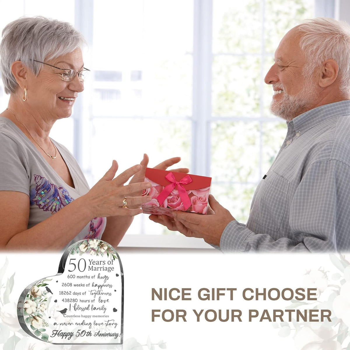 Wedding Gift For Her 50th Anniversary Keepsake Acrylic Heart Decor 1754538840190.jpg