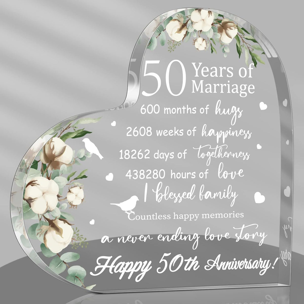 Wedding Gift For Her 50th Anniversary Keepsake Acrylic Heart Decor 1754538840205.jpg