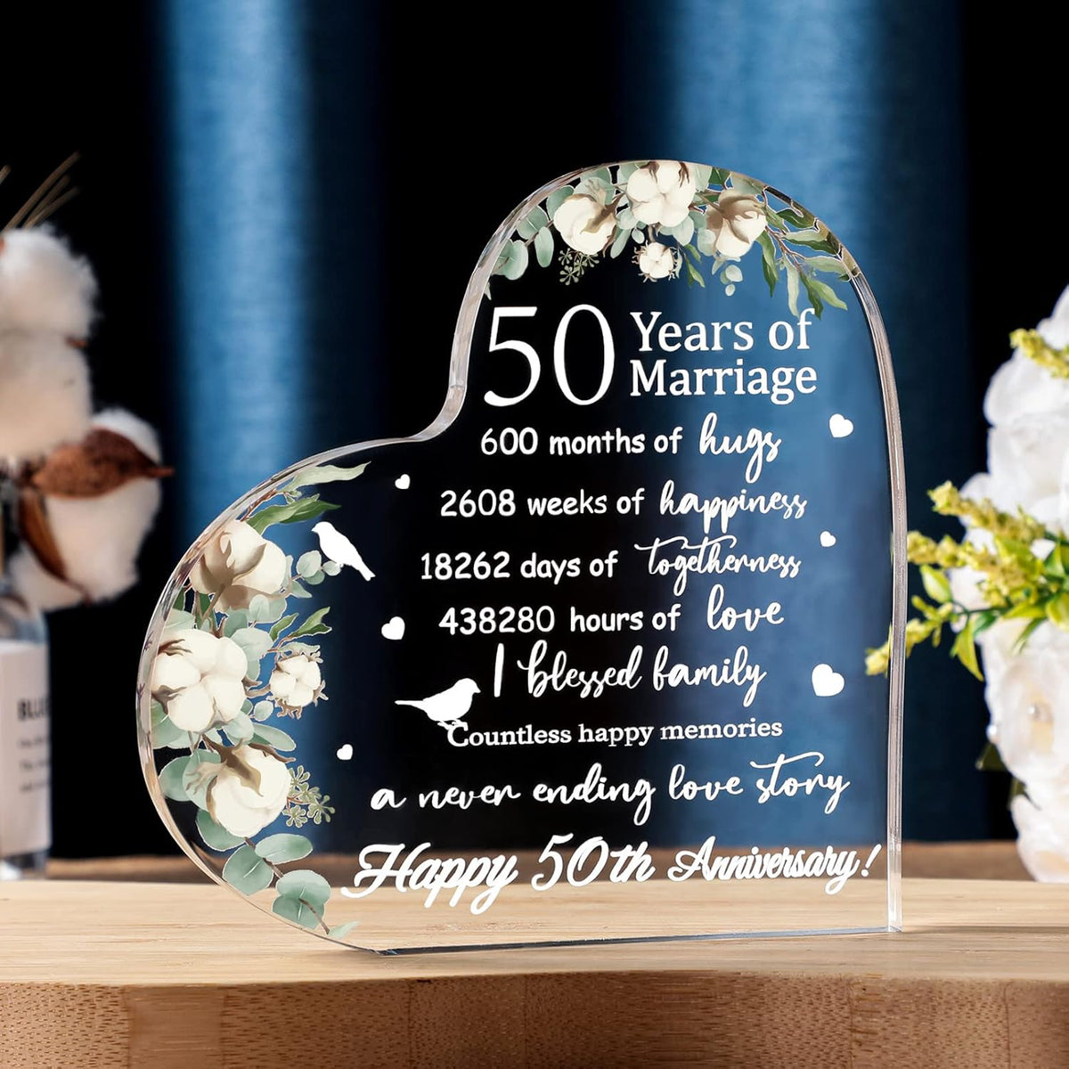 Wedding Gift For Her 50th Anniversary Keepsake Acrylic Heart Decor 1754538840262.jpg