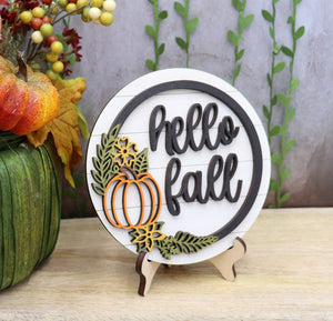 Round Miniature Hello Fall Sign Mini 4 Or 6 Inch Sign Tiered Tray Decor 3d Mini Wood Sign Falling Leaves Autumn Sign Fall Home Decor 1754974028963.jpg