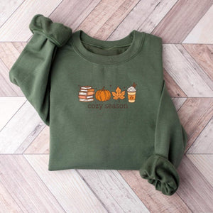 Cozy Season Sweatshirt Books Lover Fall Gift Womens Pumpkin Season Shirt Cute Pumpkin Shirt Autumn Leaf Shirt Fall Coffee Latte Shirt 1755490458658.jpg