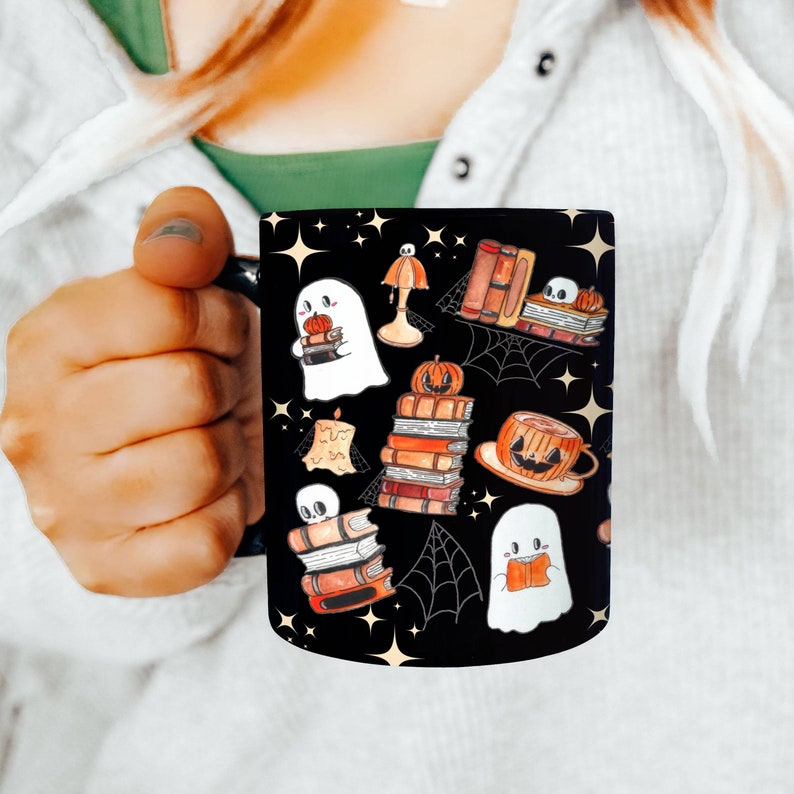 Reading Ghost Mug Halloween Coffee Mug Housewarming Gift Bookish Ghost Gift Spooky Vibes Cute Halloween Mug Fall Book Coffee Mug 1755830166323.jpg