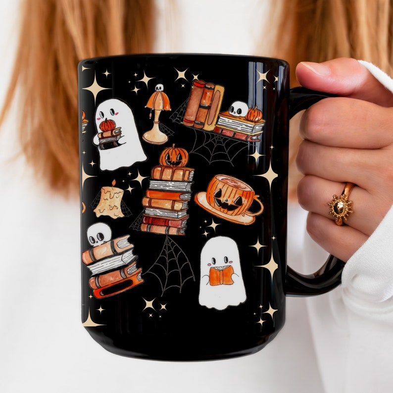 Reading Ghost Mug Halloween Coffee Mug Housewarming Gift Bookish Ghost Gift Spooky Vibes Cute Halloween Mug Fall Book Coffee Mug 1755830166362.jpg