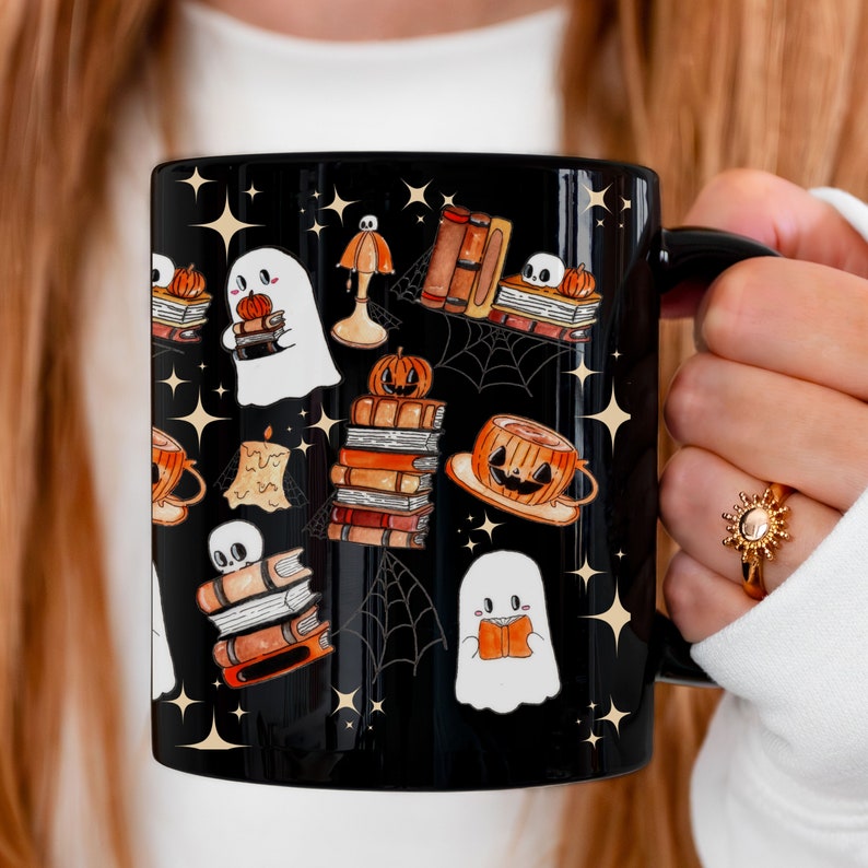 Reading Ghost Mug Halloween Coffee Mug Housewarming Gift Bookish Ghost Gift Spooky Vibes Cute Halloween Mug Fall Book Coffee Mug 1755830166436.jpg