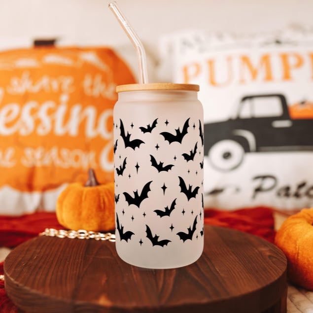 Bat Halloween Glass Cups With Lid And Straw Halloween Cups Fall Glass Cups Halloween 2025 Halloween Bats Spooky Season Cute Halloween 1755831635317.jpg
