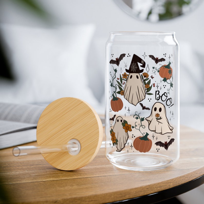 Halloween Coffee Glass Fall Coffee Glass Autumn Glass Cup Spooky Iced Coffee Glass Fall Cup Ghost Glass Cup 1755832075988.jpg