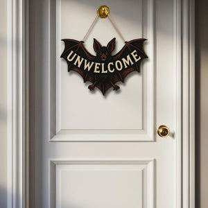 Unwelcome Bat Door Sign Funny Gothic Wooden Halloween Wall Decor Spooky Bat Plaque For Front Door Or Room 1755851594989.jpg