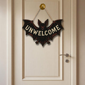 Unwelcome Bat Door Sign Funny Gothic Wooden Halloween Wall Decor Spooky Bat Plaque For Front Door Or Room 1755851595274.jpg