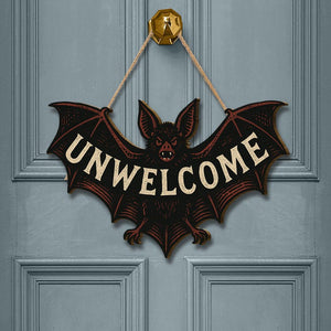 Unwelcome Bat Door Sign Funny Gothic Wooden Halloween Wall Decor Spooky Bat Plaque For Front Door Or Room 1755851595317.jpg