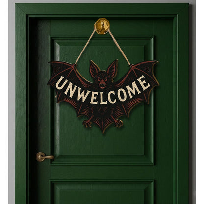 Unwelcome Bat Door Sign Funny Gothic Wooden Halloween Wall Decor Spooky Bat Plaque For Front Door Or Room 1755851595438.jpg