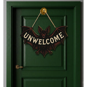 Unwelcome Bat Door Sign Funny Gothic Wooden Halloween Wall Decor Spooky Bat Plaque For Front Door Or Room 1755851595438.jpg