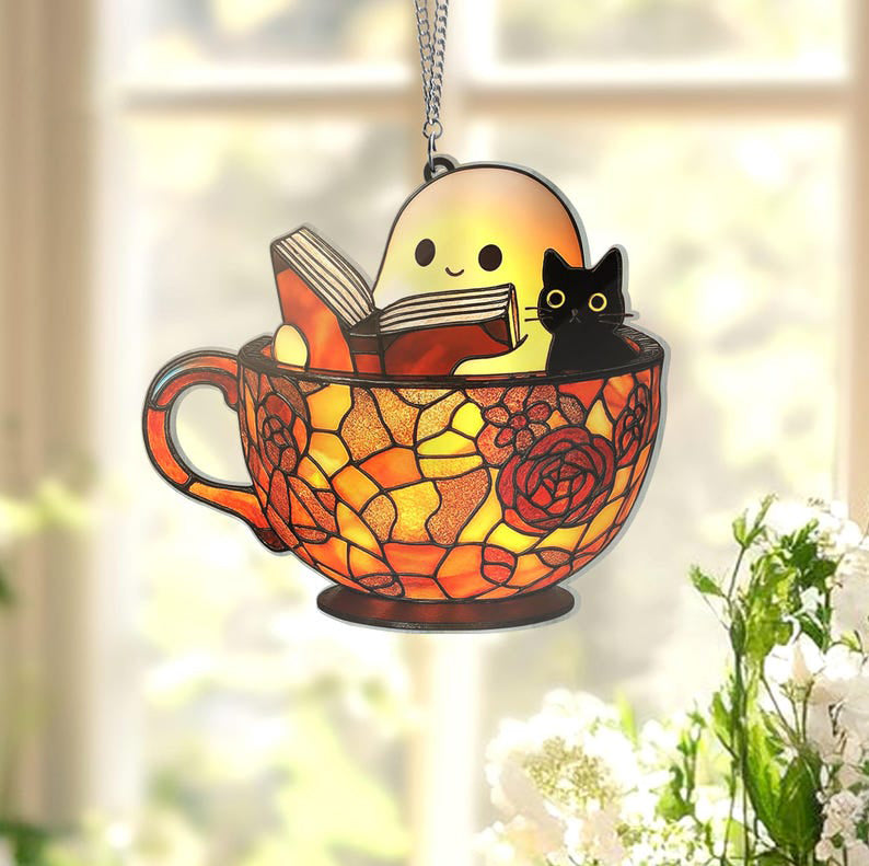 Cute Ghost Reading Book Suncatcher Ghost And Black Cat In Teacup Acrylic Window Hangingbook Lover Giftspooky Bookish Halloween Room Decor 1755917493272.jpg