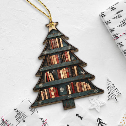 Christmas Book Tree Wood Ornament Christmas Tree Book Gift Book Lover Gift Book Club Ornament Bookish Ornament Book Exchange Gift 1756183061146.jpg