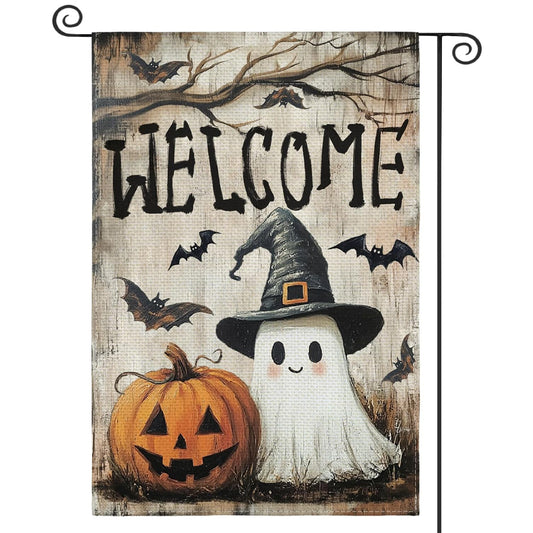 Halloween Garden Flag 12x18 Inch Double Sided Outside Jack O Lantern Ghost Welcome Yard Outdoor Flag 1756284711250.jpg
