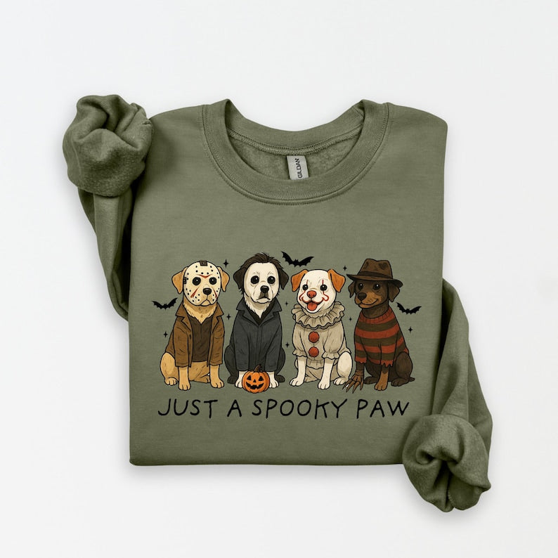 Just A Spooky Paw Shirt Fun Halloween Dog Sweatshirt Spooky Dog Shirt Gift For Halloween Lovers Halloween Horror Dog Tshirt Fun Tshirt 1756440364733.jpg