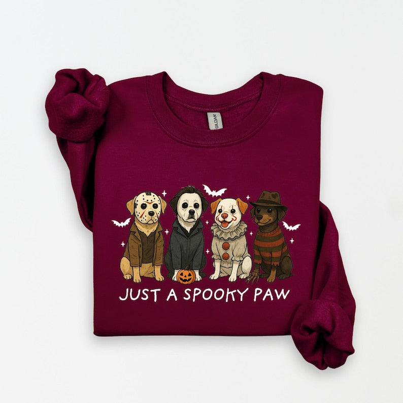 Just A Spooky Paw Shirt Fun Halloween Dog Sweatshirt Spooky Dog Shirt Gift For Halloween Lovers Halloween Horror Dog Tshirt Fun Tshirt 1756440364762.jpg