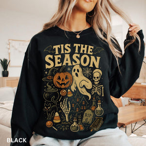 Retro Halloween Sweatshirt Tis The Season Vintage Halloween Aesthetic Womens Halloween Shirt Pumpkin Ghost Oversized Sweatshirt 1756442015979.jpg