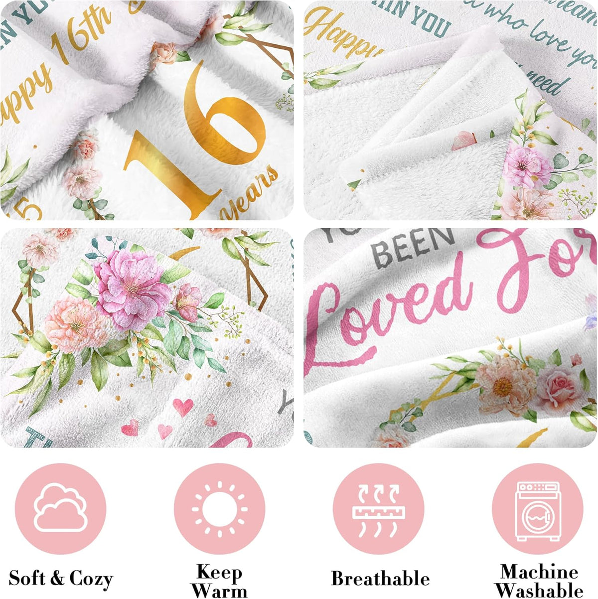 Sweet 16 Gifts For Girls Gifts For 16 Year Old Girl 16th Birthday Gift For Girls Sweet Sixteen Year Old Girl Birthday Gift Idea Present For 16 Yr Old Throw Blanket 1756453683223.jpg