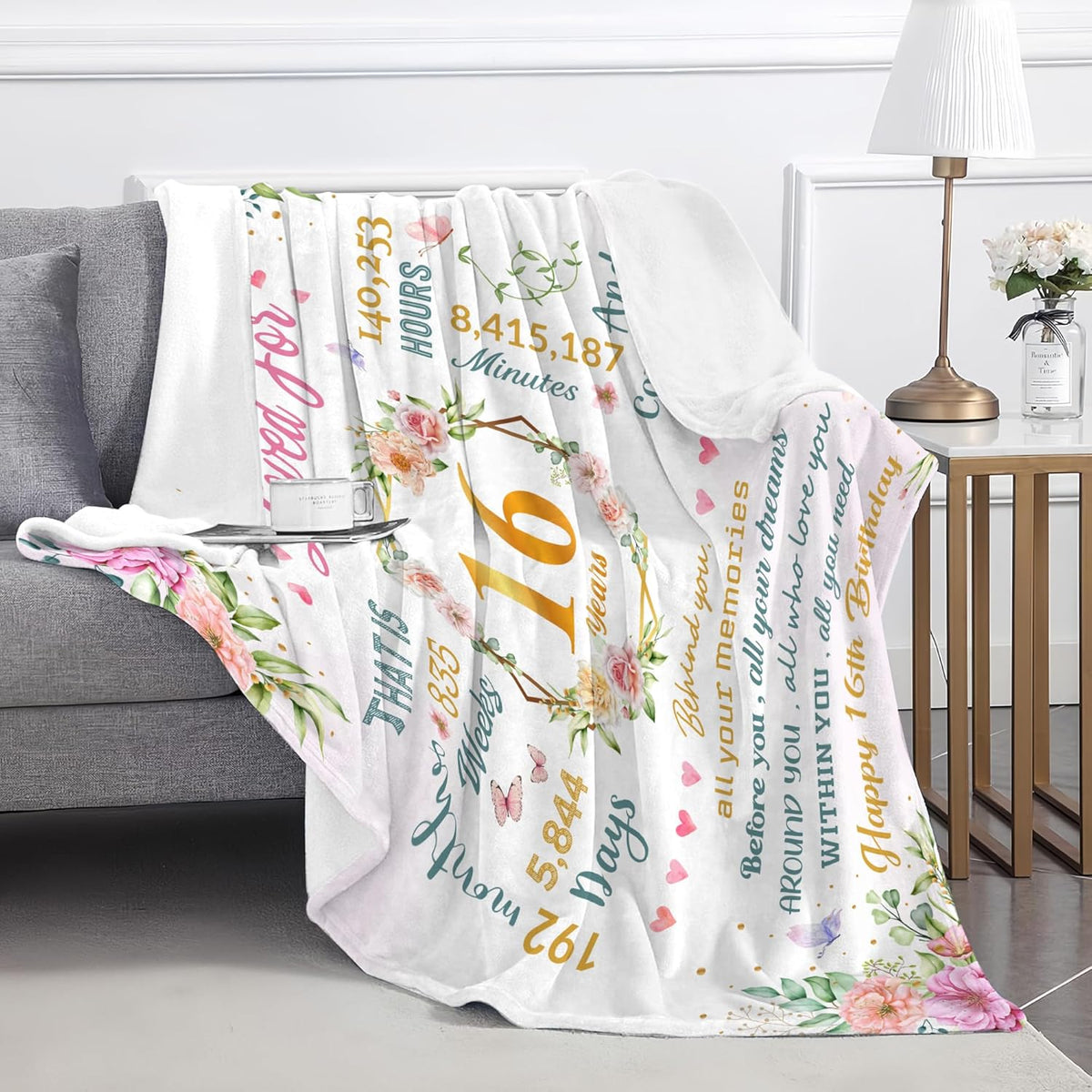 Sweet 16 Gifts For Girls Gifts For 16 Year Old Girl 16th Birthday Gift For Girls Sweet Sixteen Year Old Girl Birthday Gift Idea Present For 16 Yr Old Throw Blanket 1756453683238.jpg