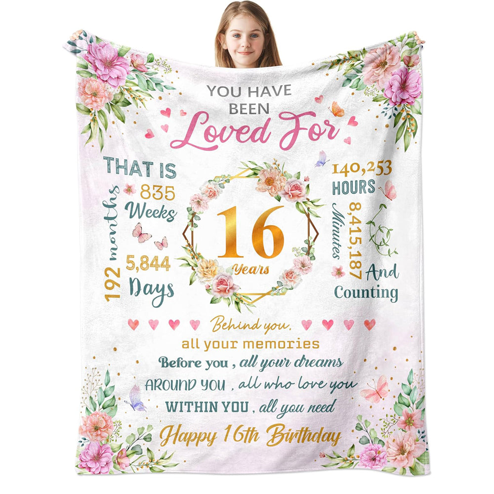 Sweet 16 Gifts For Girls Gifts For 16 Year Old Girl 16th Birthday Gift For Girls Sweet Sixteen Year Old Girl Birthday Gift Idea Present For 16 Yr Old Throw Blanket 1756453683254.jpg