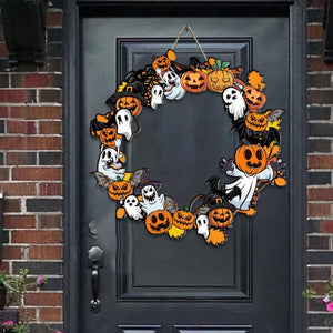 Halloween Bat Ghost Pumpkin Wreath Halloween Door Hanger Wooden Sign Spooky Halloween Haunted House Sign Halloween Decor Halloween Gift 1756891325551.jpg