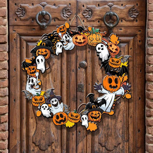 Halloween Bat Ghost Pumpkin Wreath Halloween Door Hanger Wooden Sign Spooky Halloween Haunted House Sign Halloween Decor Halloween Gift 1756891325622.jpg