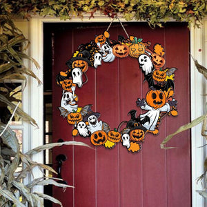 Halloween Bat Ghost Pumpkin Wreath Halloween Door Hanger Wooden Sign Spooky Halloween Haunted House Sign Halloween Decor Halloween Gift 1756891325629.jpg