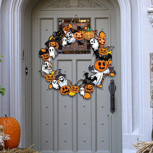 Halloween Bat Ghost Pumpkin Wreath Halloween Door Hanger Wooden Sign Spooky Halloween Haunted House Sign Halloween Decor Halloween Gift 1756891326212.jpg