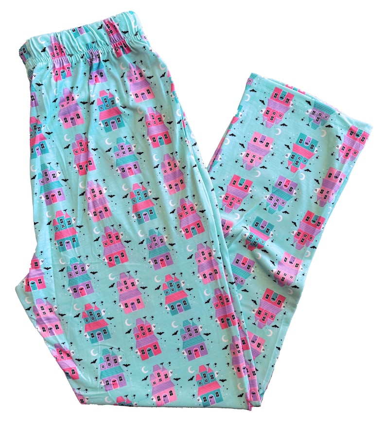 Pastel Haunted House Pajama Pants 1756975078877.jpg