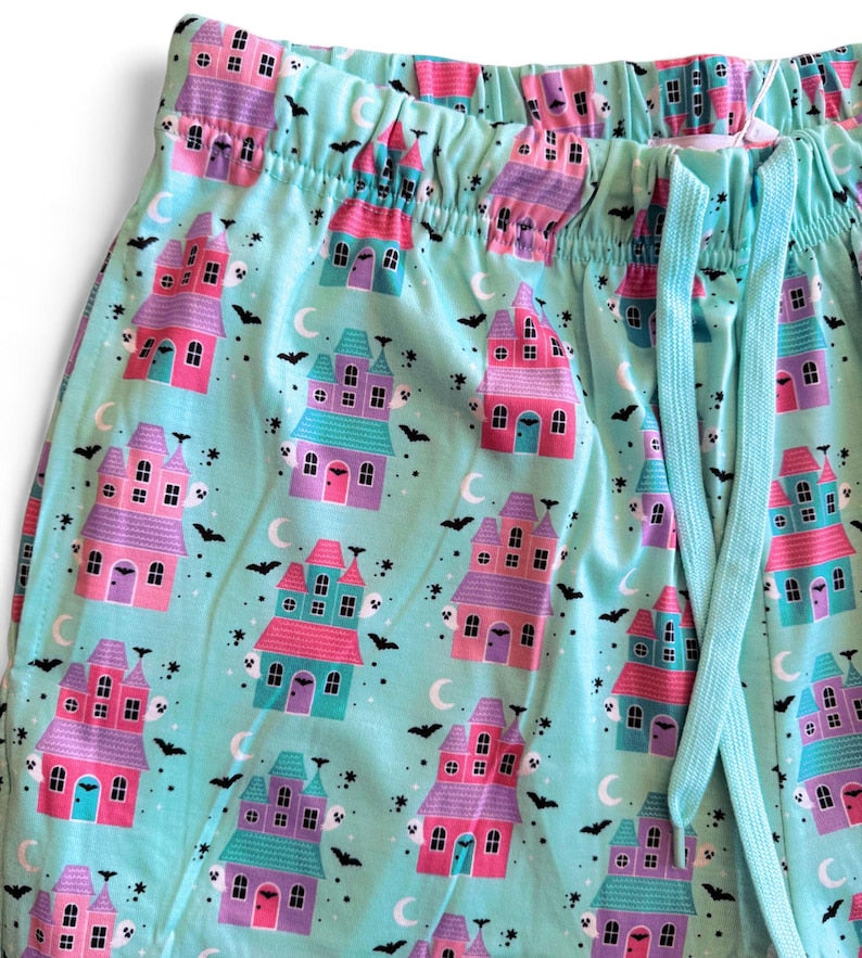 Pastel Haunted House Pajama Pants 1756975079020.jpg